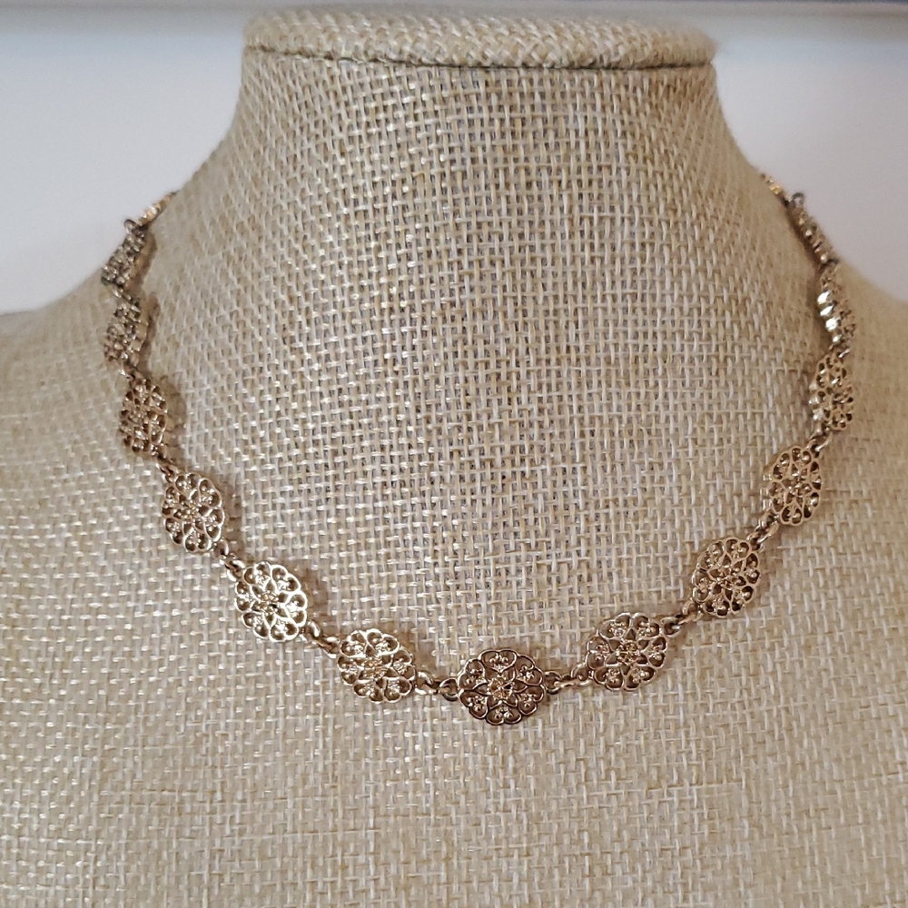 Gold-tone Filigree Necklace